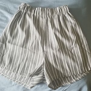 Grey Striped Shorts
